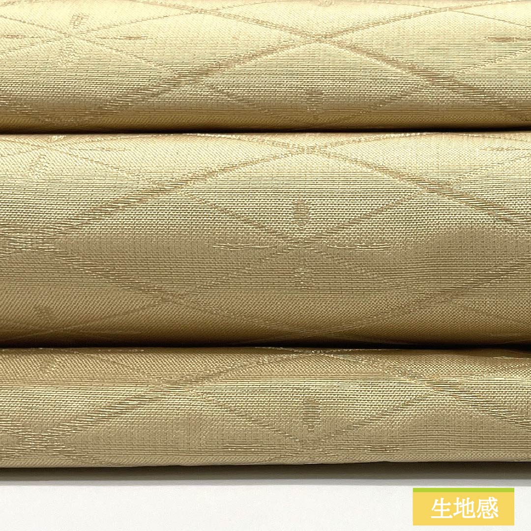 名古屋帯 正絹 Sランク 麴色(こうじいろ) 西陣織 菱格子 帯丈356cm 全通 セミフォーマル 黄系 1124009982323 名古屋仕立て