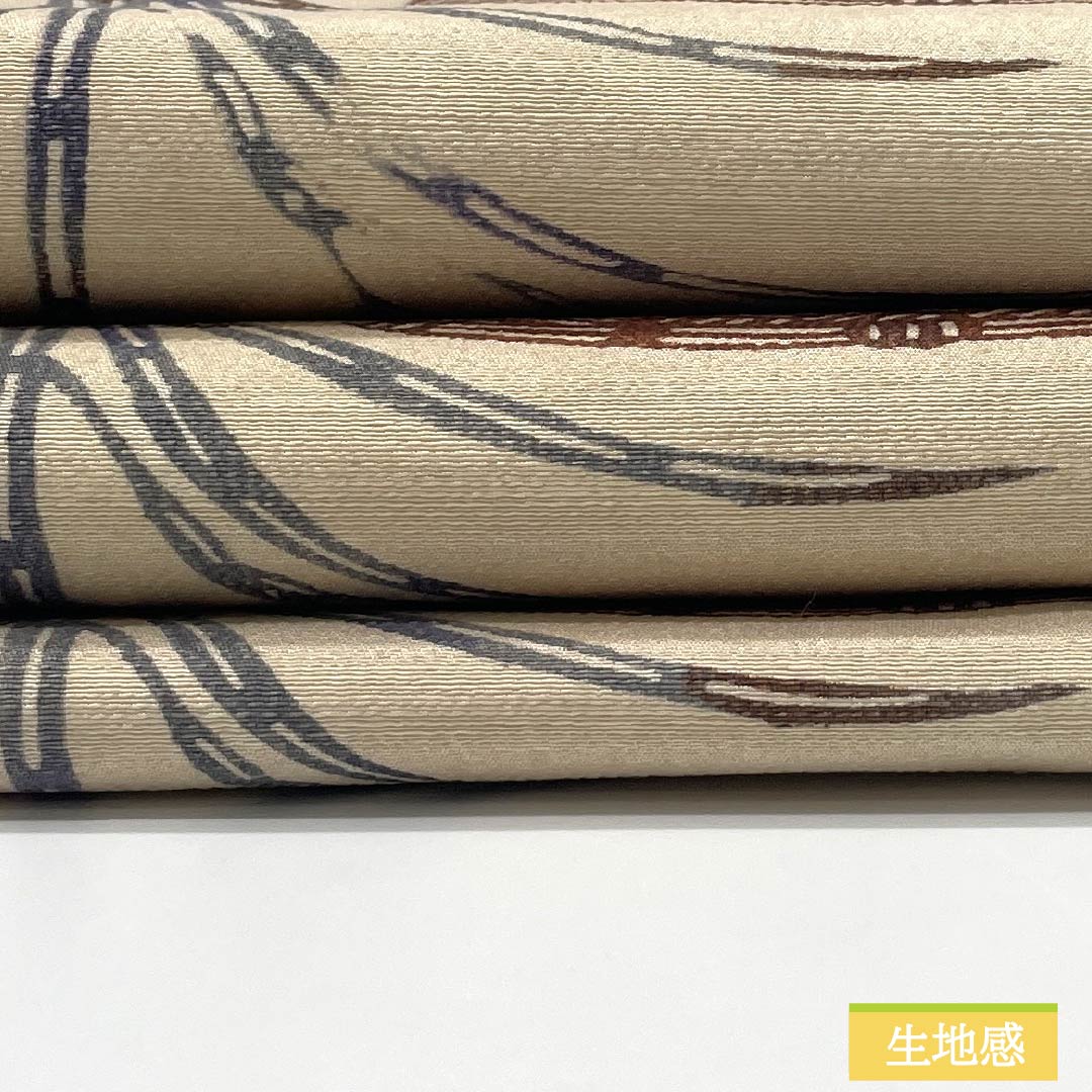 名古屋帯 正絹 Sランク 生成り色(きなりいろ) 京紅型 紬地 染め帯 帯丈355cm 六通 カジュアル クリーム系 1124009862315 名古屋仕立て