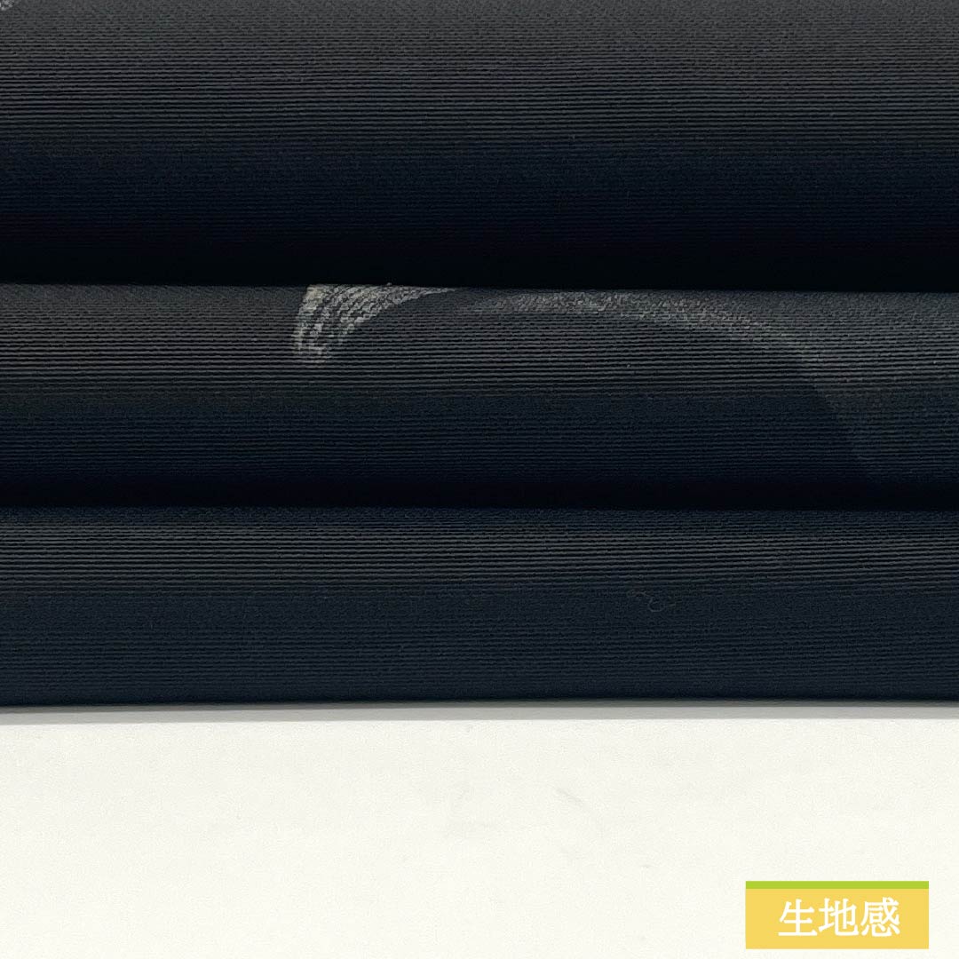 名古屋帯 正絹 Sランク 塩瀬 染め帯 葉っぱ 雫 帯丈359cm ポイント柄 カジュアル 黒系 1124009942310 名古屋仕立て