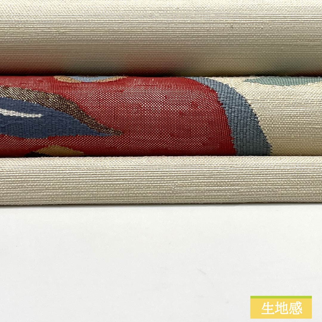 名古屋帯 正絹 Sランク 乳白色(にゅうはくしょく) すくい織 抽象花 帯丈367cm ポイント柄 カジュアル クリーム系 1124010242315 松葉仕立て