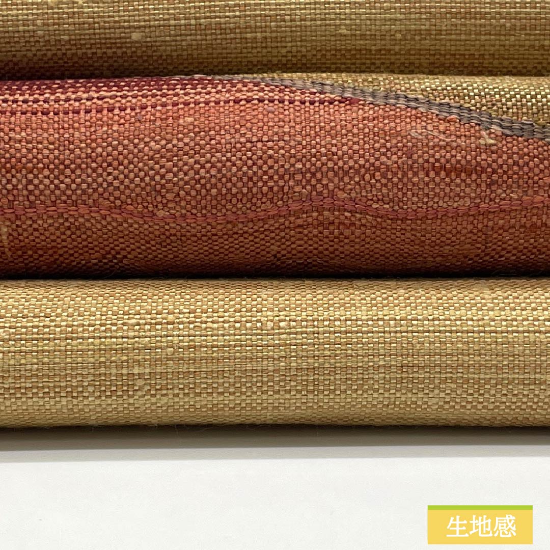 名古屋帯 正絹 Aランク 薄柑子色(うすこうじいろ) すくい織 抽象模様 帯丈380cm ポイント柄 カジュアル 黄系 1124010273423 開き仕立て