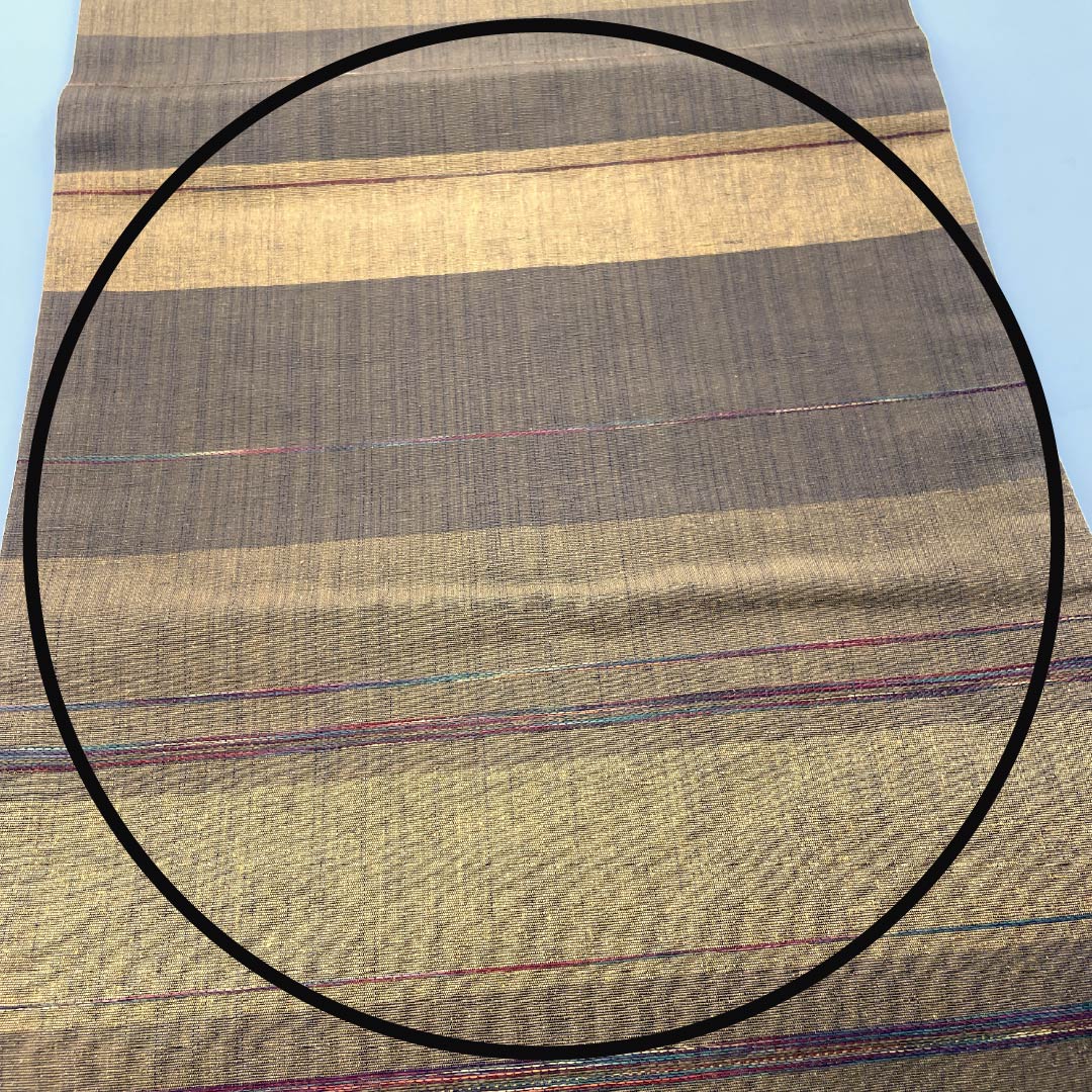 Nagoya Obi, Pure Silk, Grade A, Horizontal Stripes, Tsumugi Fabric, Length 340cm, Six-Ply, Casual, Brown, 1124010073314, Nagoya Style