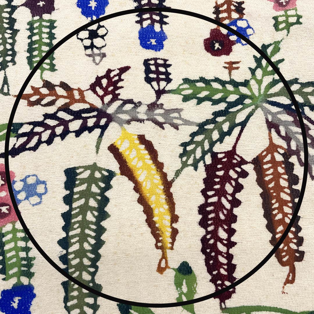 名古屋帯 正絹 Aランク 乳白色(にゅうはくしょく) 京紅型 染め帯 草花模様 帯丈332cm 六通 カジュアル クリーム系 1124009913315 名古屋仕立て