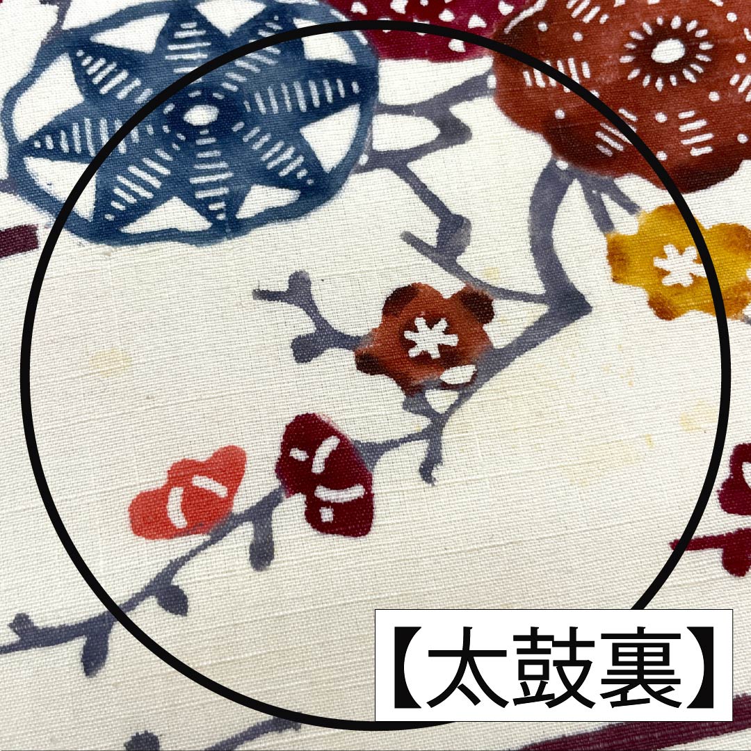 名古屋帯 正絹 Bランク 京紅型 紬地 染め帯 琉球模様 帯丈375cm 六通 カジュアル 白系 1124009854311 名古屋仕立て