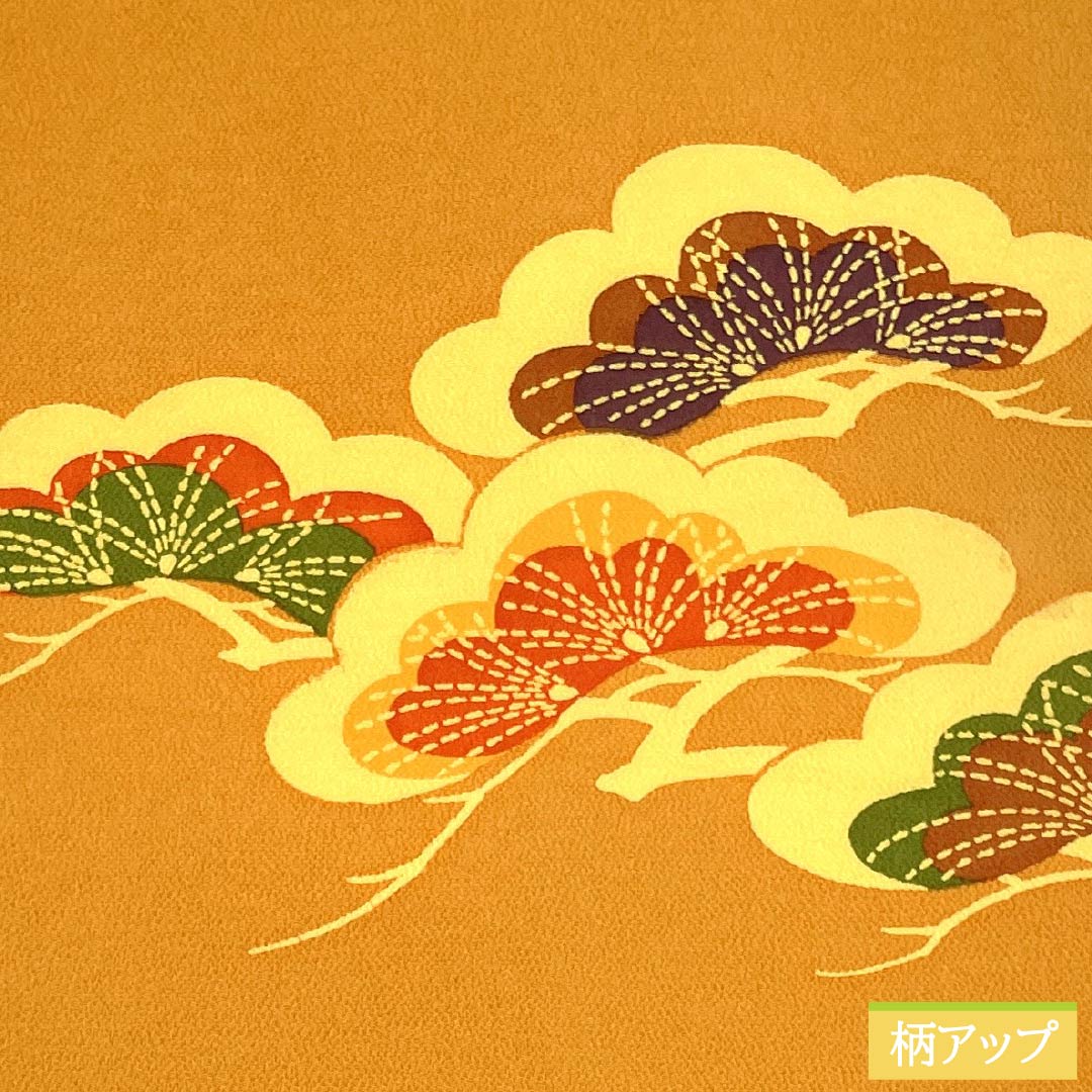 名古屋帯 正絹 Aランク 濃朽葉色(こいくちばいろ) 型染 ちりめん地 帯丈350cm ポイント柄 カジュアル 橙系 1124011523326 名古屋仕立て