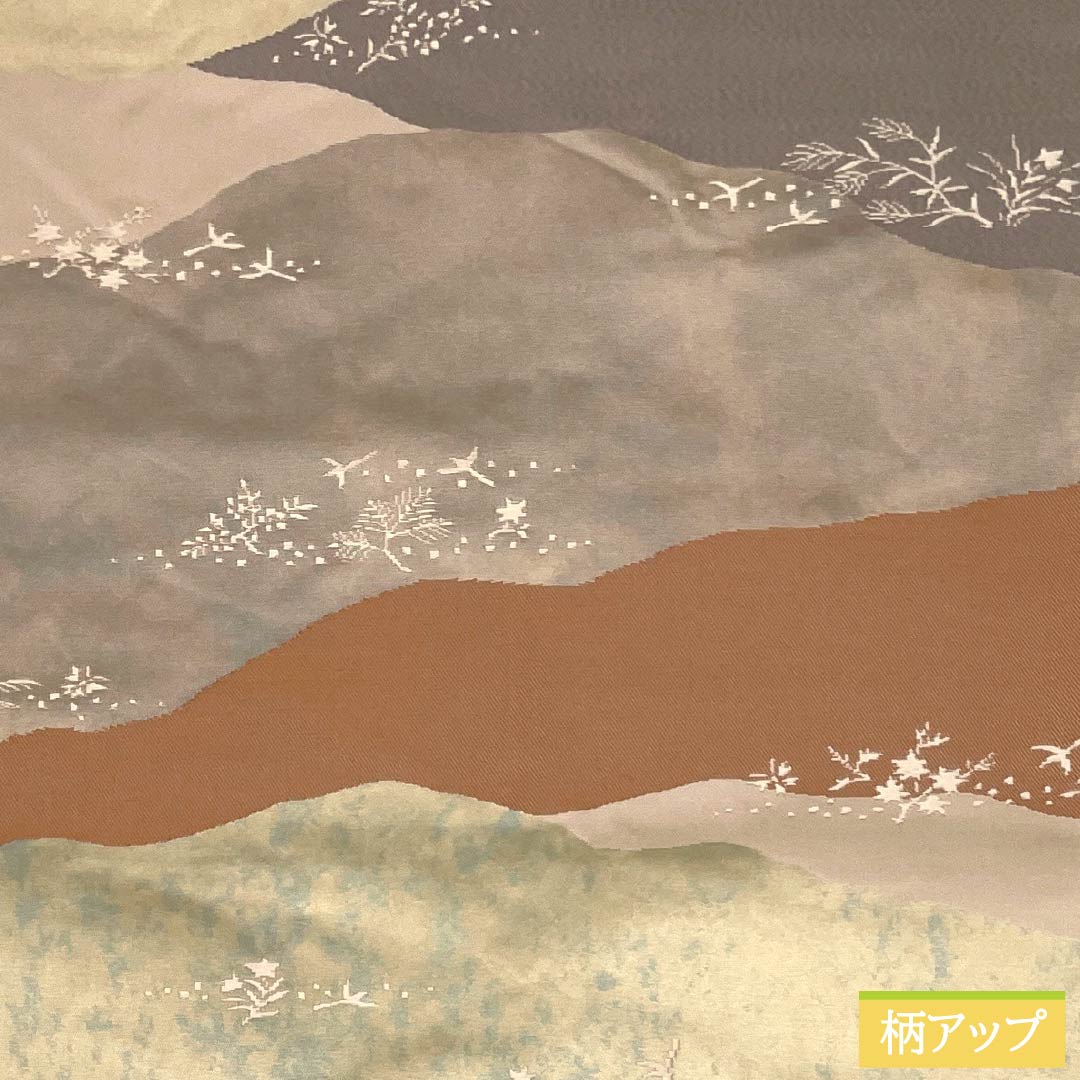 名古屋帯 正絹 Aランク 厳島道長文 田中文子 古典柄 グラデーション 帯丈360cm 六通 カジュアル ベージュ系 1124011453325 名古屋仕立て