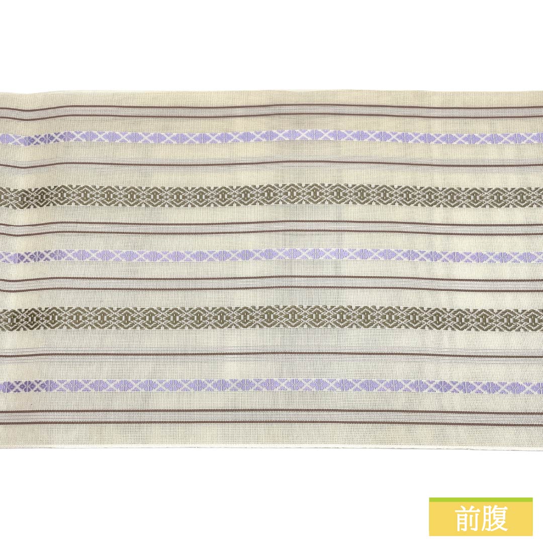 (新品)名古屋帯 正絹 NEWランク 松葉仕立て 練色(ねりいろ) 本場筑前博多織 八寸なごや帯 献上柄 帯丈371cm 全通 カジュアル ベージュ系 1124014161325