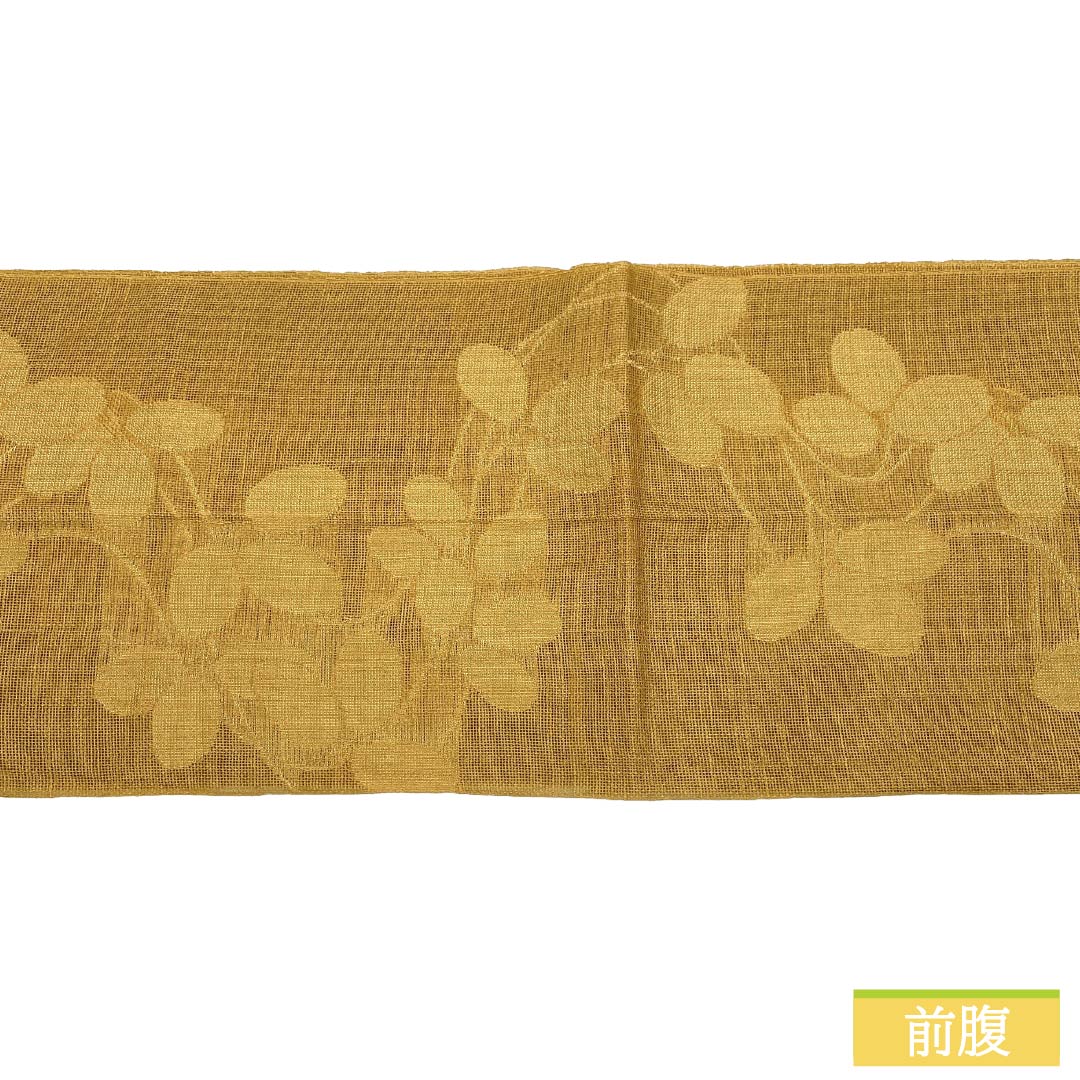 名古屋帯 正絹 Aランク 松葉仕立て 丁子色(ちょうじいろ) 夏帯 萩 古典柄 帯丈362cm 六通 カジュアル 茶系 1124012823314