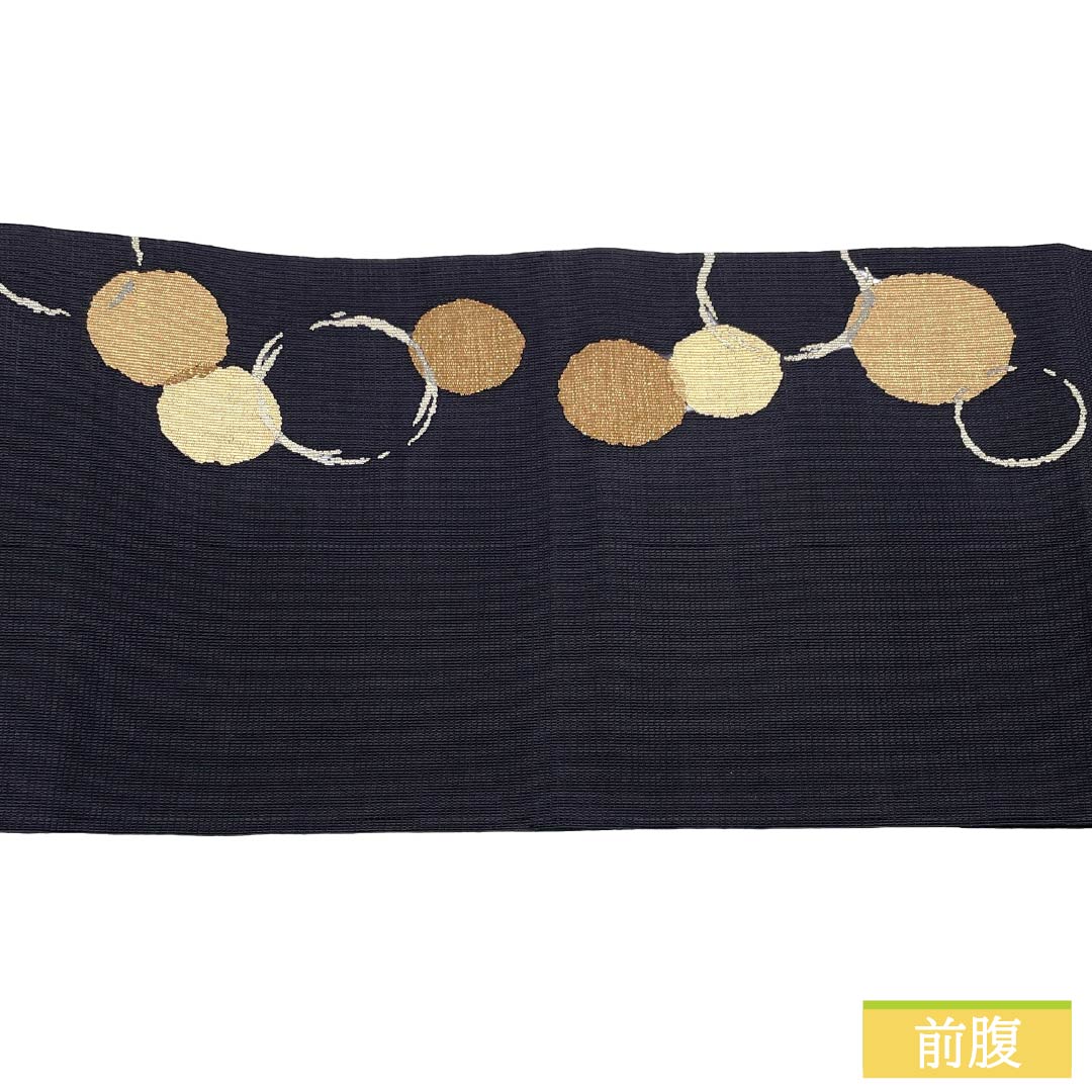 Nagoya Obi, genuine silk, A rank, Matsuba-style tailoring, dark gray, tapestry weave, tsume-tsuzure, Iduzuya Seibei, obi length 390cm, point pattern, semi-formal, gray tones, 1124011993422