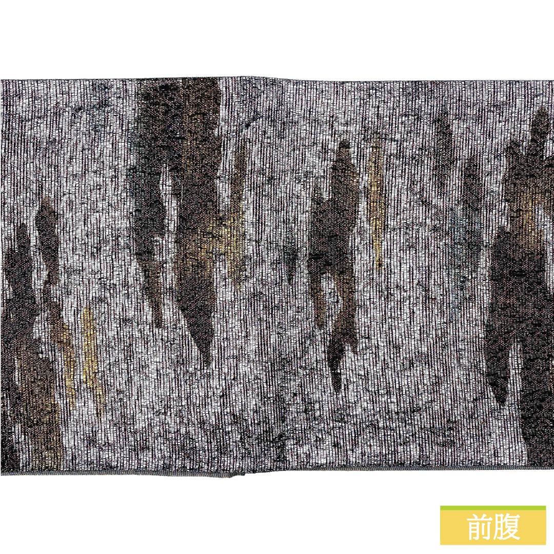 Fukuro Obi (Sash) - Pure Silk, Silver (Gin-iro) - Nishijin-ori, Hiki-Haku, Kumotori, Shichiku - Length 436cm - A-Rank - Six-way - Semi-formal - Silver 1123012943322