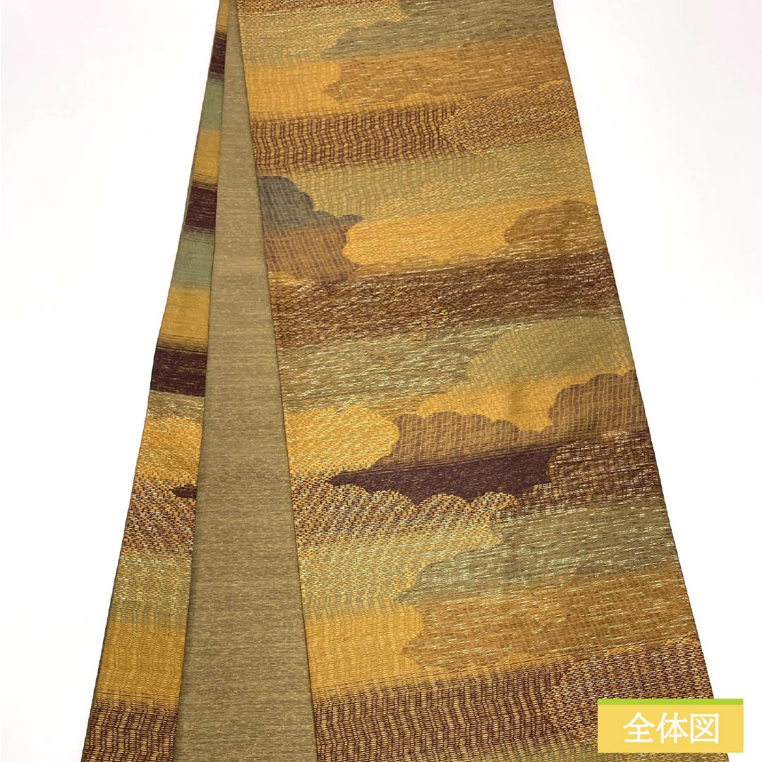 袋帯 正絹 Aランク 彩かさね 西陣織 本泥染袋帯 雲取り 帯丈430cm 六通 カジュアル グラデーション系 1123015853399