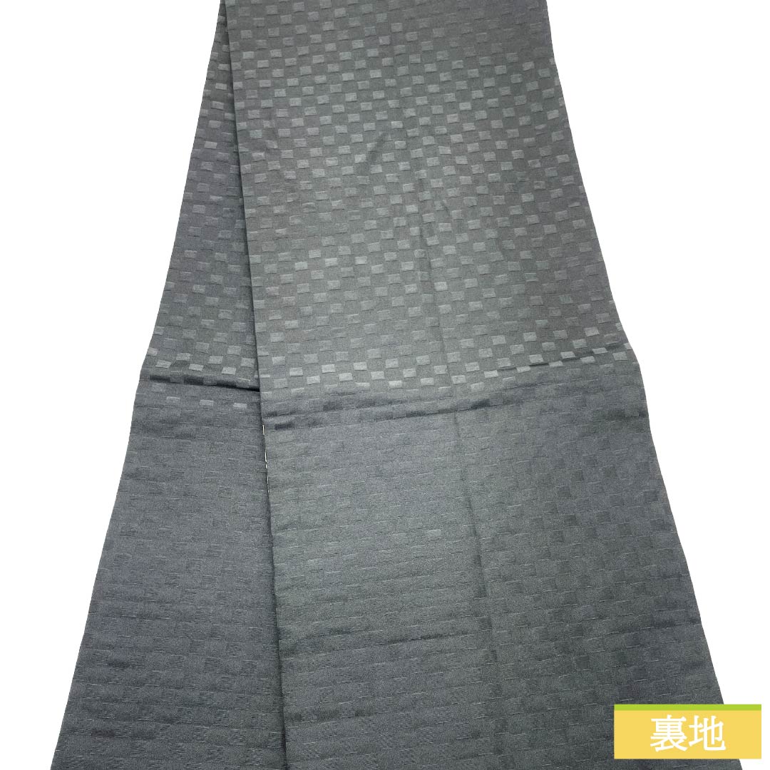 (京袋帯)名古屋帯 ポリエステル Aランク 京袋帯 京袋帯 小花 帯丈380cm 六通 カジュアル 黒系 1124013913410