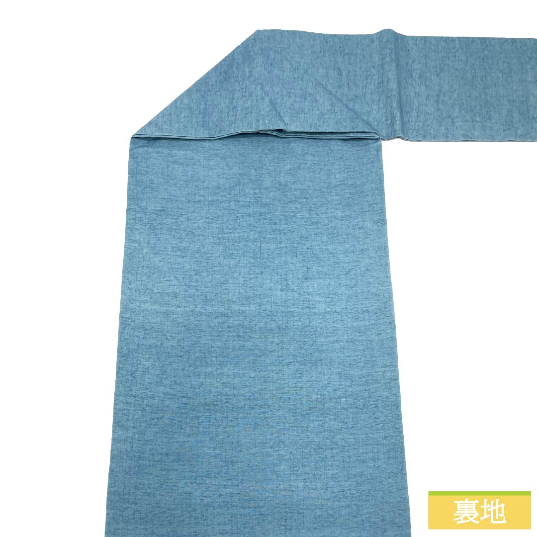 名古屋帯 正絹 Aランク 名古屋仕立て 沈香茶色(とのちゃいろ) 染め帯 オシドリ 紬地 帯丈348cm ポイント柄 カジュアル 青系 1124012203317