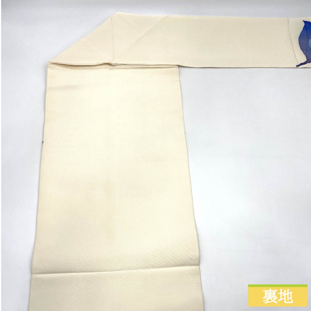 名古屋帯 正絹 Bランク 乳白色(にゅうはくしょく) 染め帯 塩瀬 洋花柄 帯丈357cm ポイント柄 セミフォーマル 白系 1124011533311 名古屋仕立て