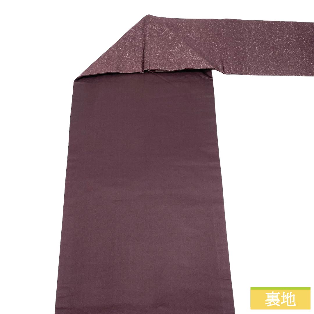 名古屋帯 正絹 Aランク 名古屋仕立て 至極色(しごくいろ) 古典柄 花柄 帯丈350cm ポイント柄 セミフォーマル 紫系 1124012713320
