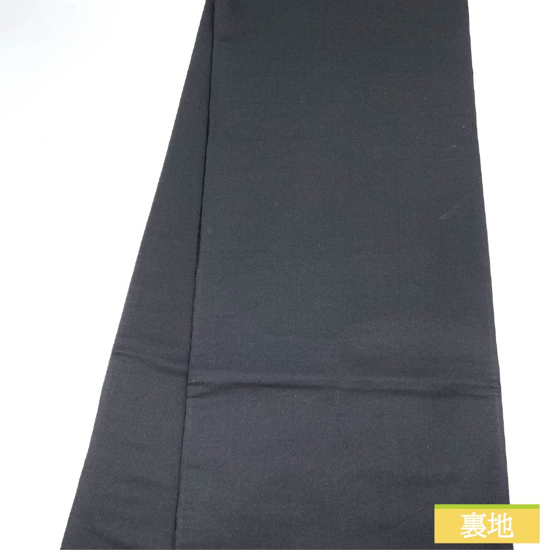 袋帯 正絹 黒色(くろいろ) 西陣織 抽象模様 帯丈448cm Sランク 六通 セミフォーマル 黒系 1123012722310