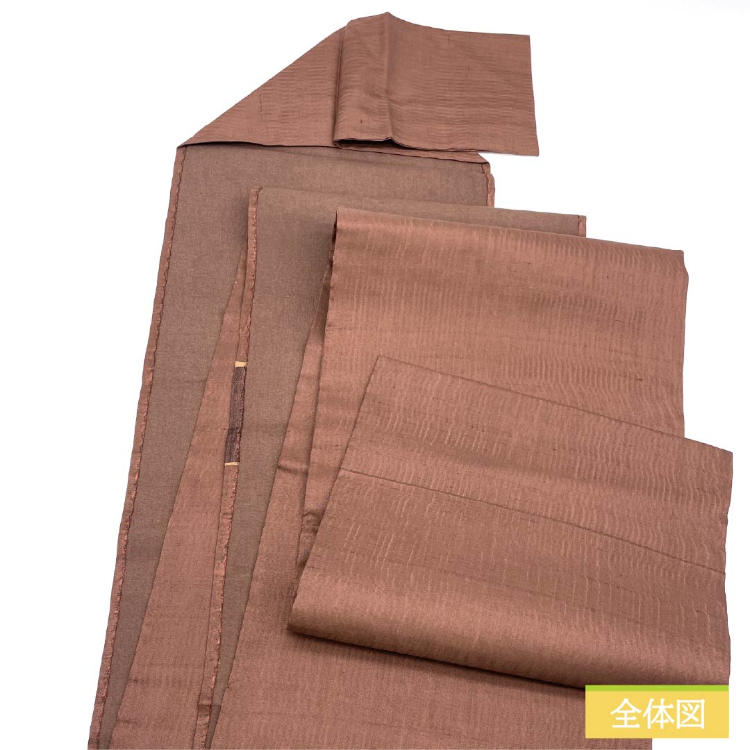 Nagoya obi, genuine silk, Rank A, rust color, abstract pattern, obi length 371cm, partial pattern, casual, brown tones, 1124011343314, Matsuba-style tailoring