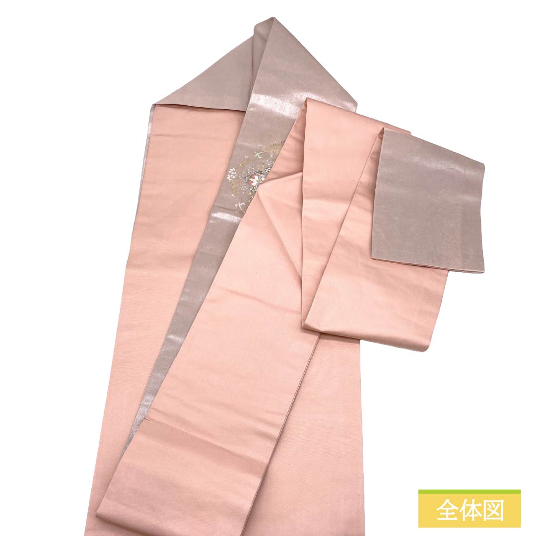 名古屋帯 正絹 Aランク 名古屋仕立て 桜色(さくらいろ) 古典柄 花柄 帯丈361cm ポイント柄 セミフォーマル ピンク系 1124012703313