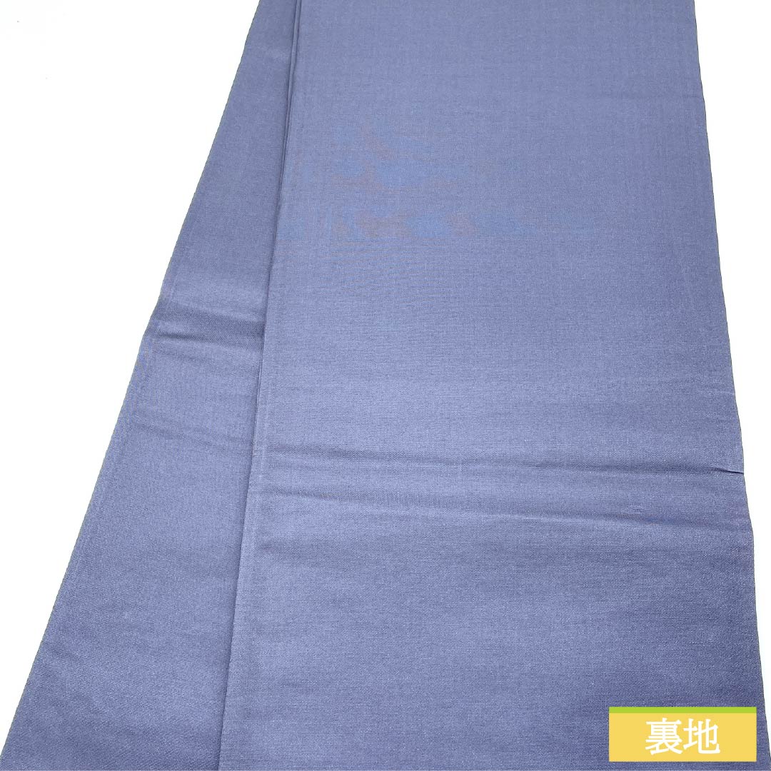 袋帯 正絹 鳩羽紫色(はとばむらさき)いろ 西陣織 秋草 藤 萩 帯丈424cm Sランク 六通 セミフォーマル 紫系 1123012902320