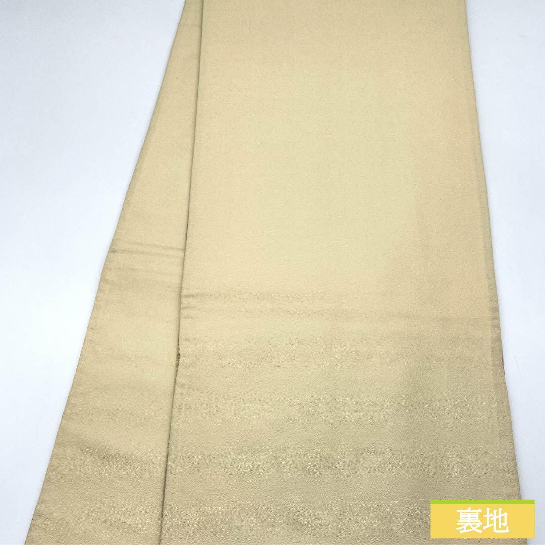 袋帯 正絹 金色(きんいろ) 西陣織 抽象模様 帯丈428cm Sランク 六通 セミフォーマル 金系 1123012932321