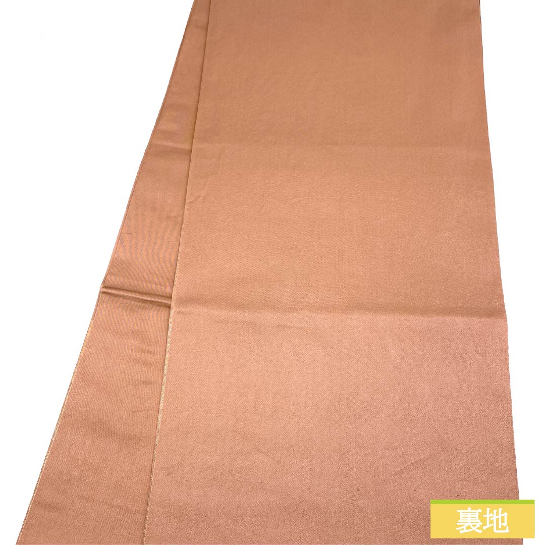 袋帯 正絹 薄赤色(うすあかいろ) 西陣織 波 帯丈432cm Sランク 六通 セミフォーマル ピンク系 1123012882313