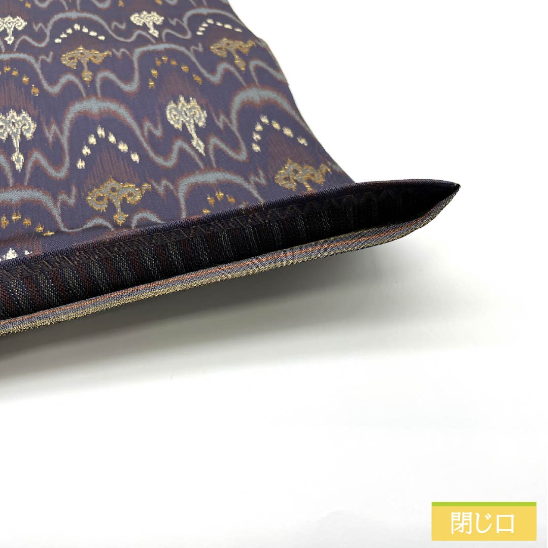袋帯 正絹 Sランク 深滅紫色(ふかきけしむらさきいろ) 西陣織 太子間道 リバーシブル 帯丈448cm 六通 セミフォーマル 紫系 1123015892320