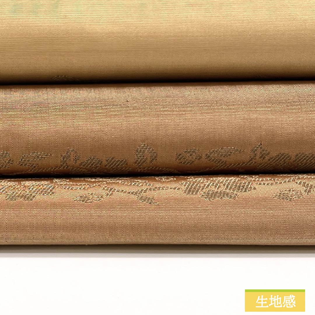 Nagoya Obi, Pure Silk, Rank A, Pale Persimmon Color, Horizontal Stripes, Classic Pattern, Obi Length 367cm, Rokutsu, Semi-formal, Beige Family, 1124011333325, Nagoya Style