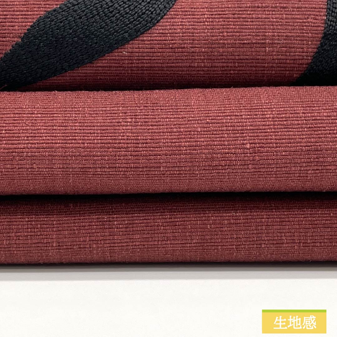 Nagoya obi, genuine silk, A rank, deep madder red, abstract pattern, fully lined, obi length 379cm, partial pattern, casual, brown tones, 1124011323314, Matsuba tailoring