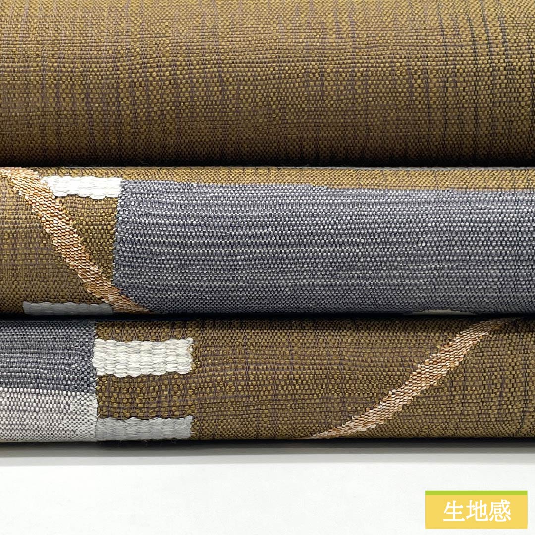 袋帯 正絹 Sランク リバーシブル すくい織 西陣織 抽象模様 帯丈452cm ポイント柄 カジュアル 茶系 1123015932414