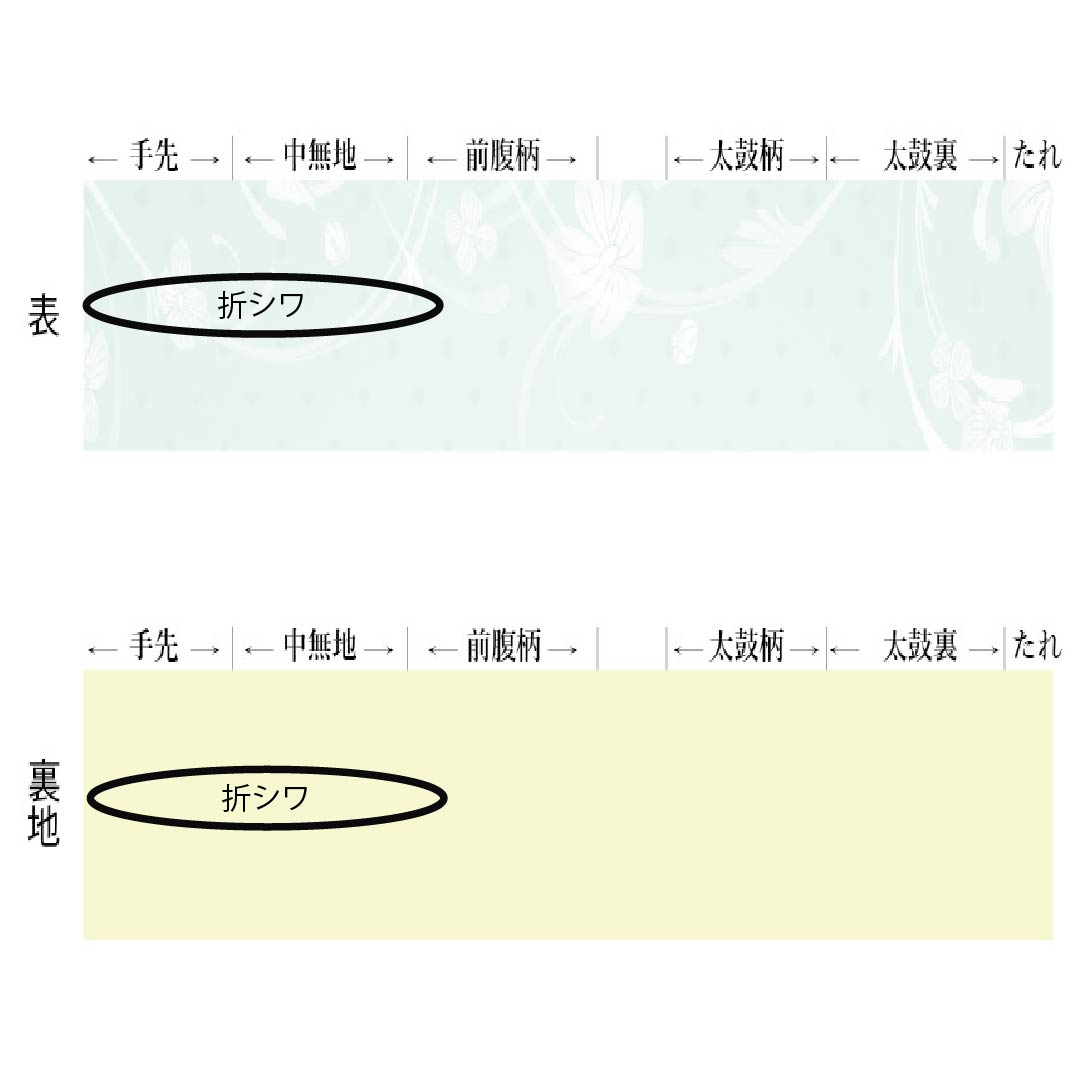 名古屋帯 ポリエステル Aランク 開き仕立て 唐草模様 帯丈376cm 六通 カジュアル 白系 1124013963311