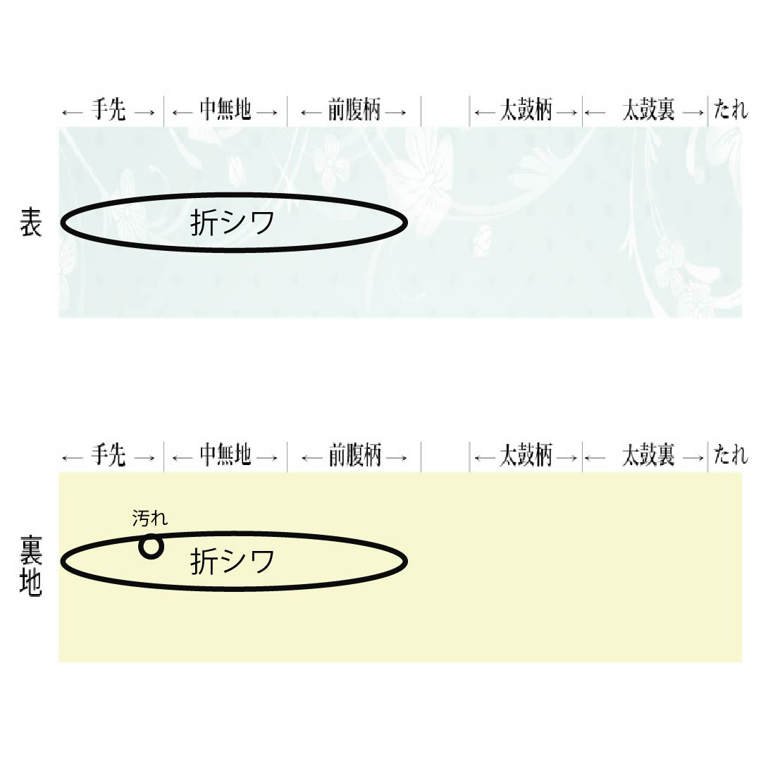 名古屋帯 ポリエステル Aランク 開き仕立て 銀白色(ぎんぱくしょく) ぶどう唐草 帯丈384cm 全通 カジュアル グレー系 1124013823422