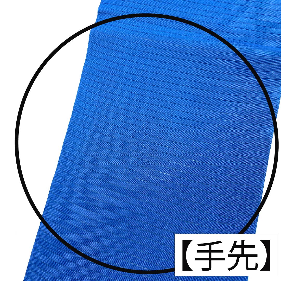 名古屋帯 正絹 Aランク 名古屋仕立て 碧瑠璃色(へきるりいろ) 夏帯 扇 花柄 帯丈362cm ポイント柄 カジュアル 青系 1124012993317