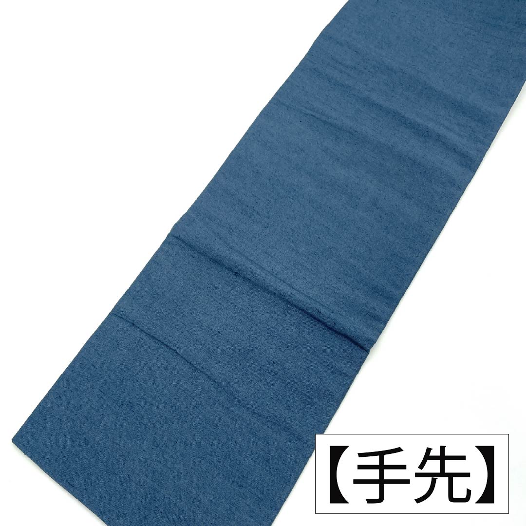 名古屋帯 正絹 Aランク 名古屋仕立て 御召御納戸色(おめしおなんどいろ) 型染 古典柄 草木染 帯丈343cm 六通 カジュアル 青系 1124012183317