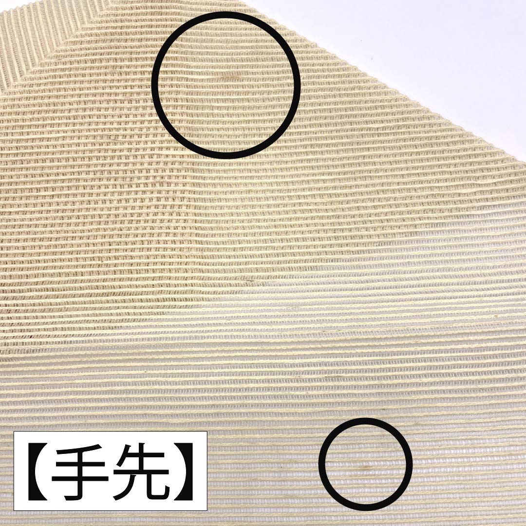 名古屋帯 正絹 Aランク 松葉仕立て 乳白色(にゅうはくしょく) 夏帯 麻の葉模様 古典柄 帯丈361cm 六通 カジュアル 白系 1124012813311