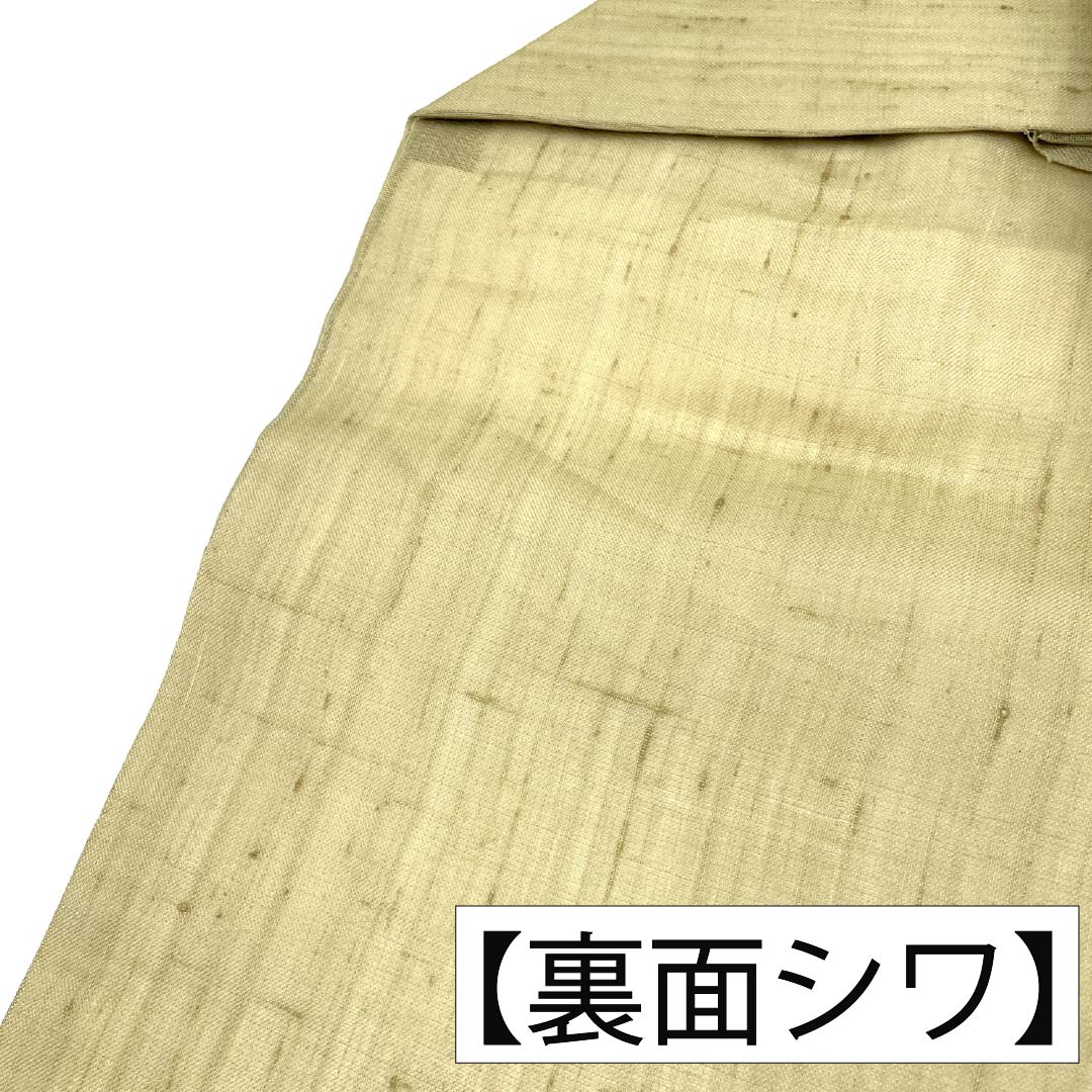 名古屋帯 正絹 Aランク 名古屋仕立て 象牙色(ぞうげいろ) 魚 花 夏帯 帯丈373cm ポイント柄 カジュアル ベージュ系 1124013433325