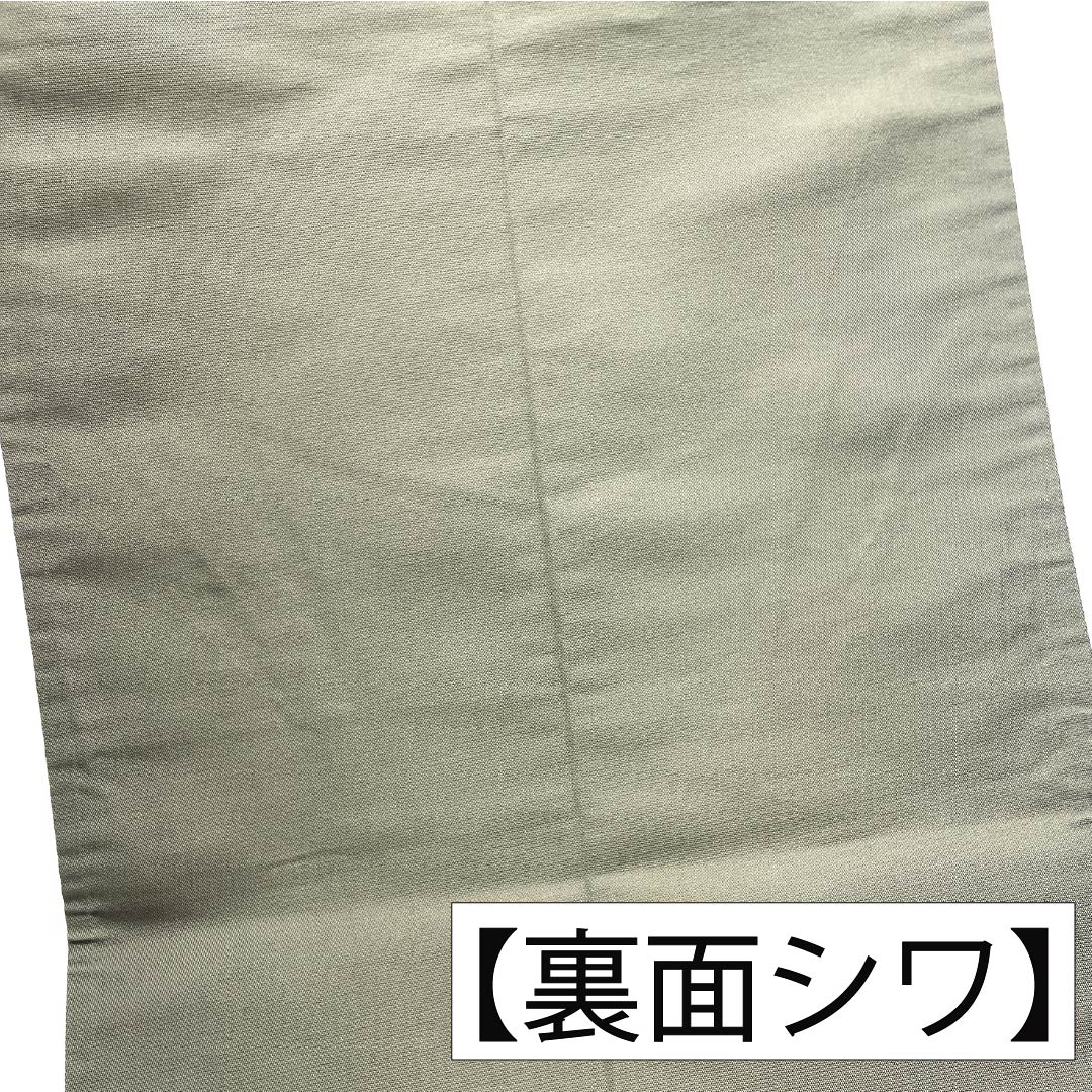名古屋帯 ポリエステル Sランク 開き仕立て 煤色(すすいろ) 霞 桜 帯丈368cm 六通 カジュアル 茶系 1124013712314