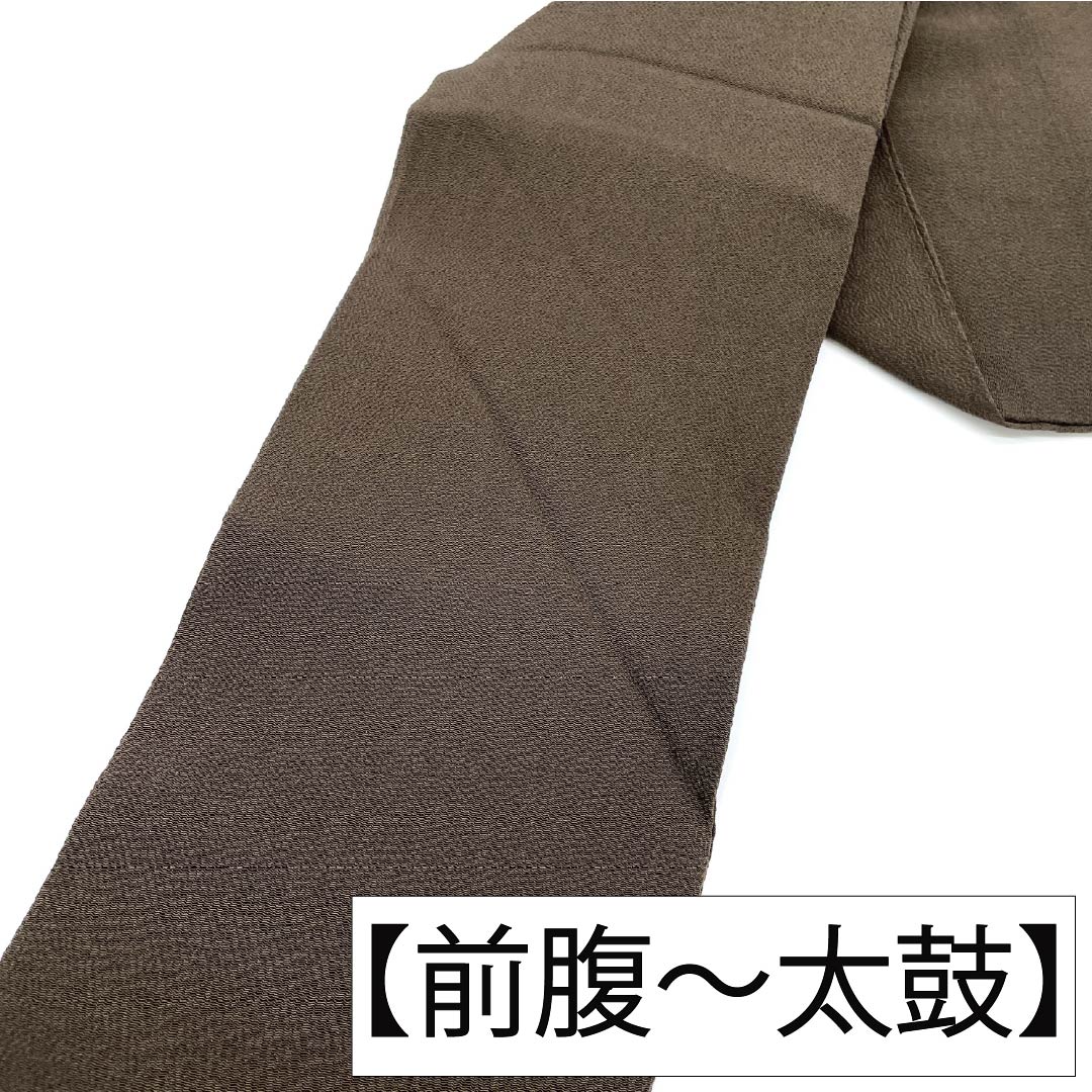 名古屋帯 正絹 Aランク 涅色(くりいろ) 型染 ちりめん地 古典柄 帯丈370cm ポイント柄 カジュアル 茶系 1124011473314 名古屋仕立て