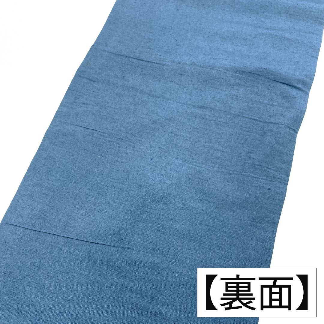 名古屋帯 正絹 Aランク 名古屋仕立て 御召御納戸色(おめしおなんどいろ) 型染 古典柄 草木染 帯丈343cm 六通 カジュアル 青系 1124012183317
