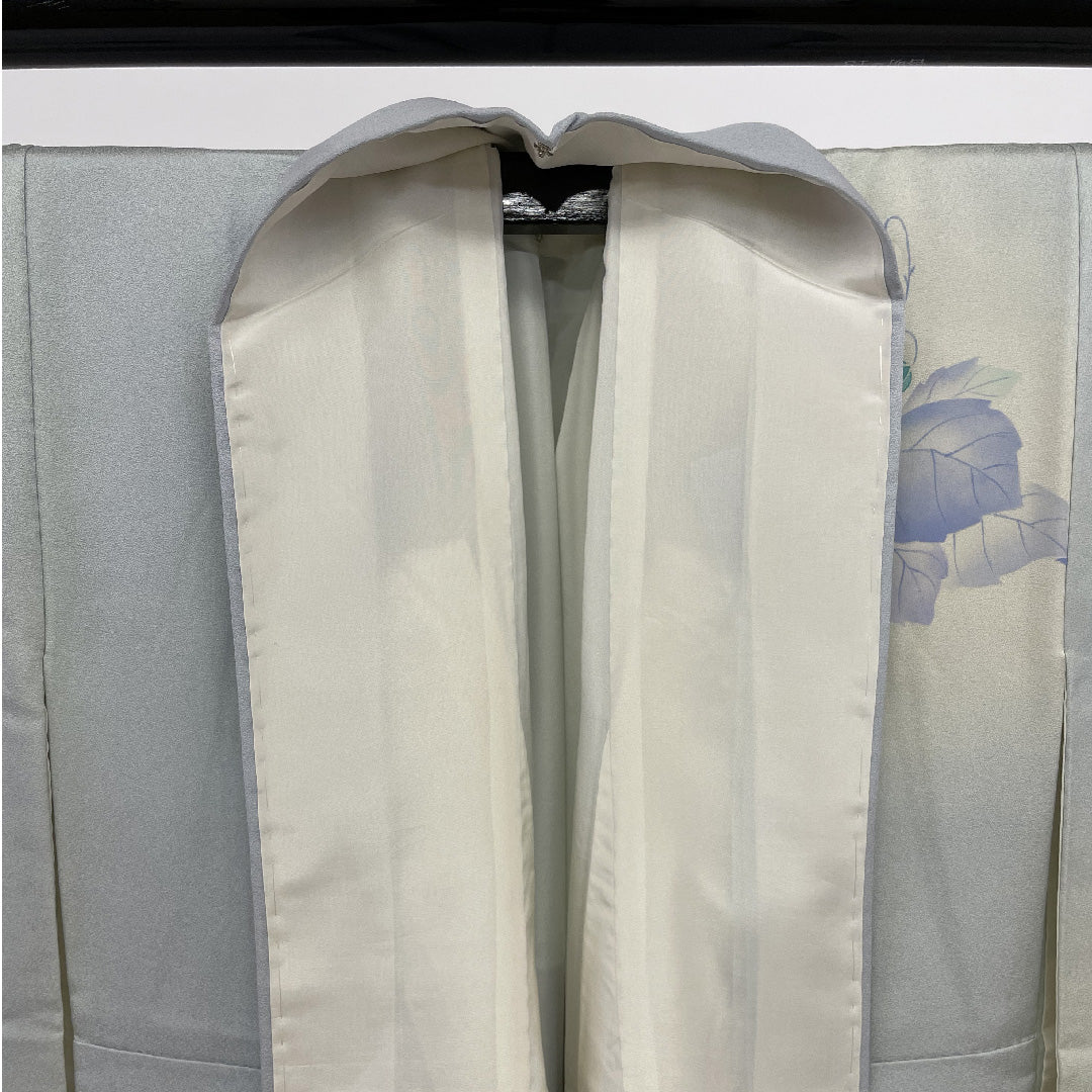 訪問着 身丈156cm 裄丈61cm 草花 正絹 袷 青系 1112000122317