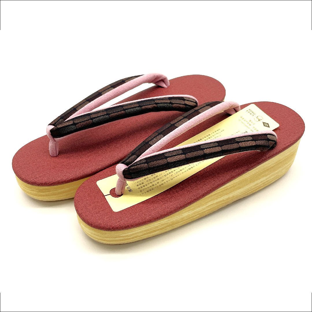 (新品未使用品)カレンブロッソ カフェ草履 Mサイズ 赤系 NEWランク 1122000621312