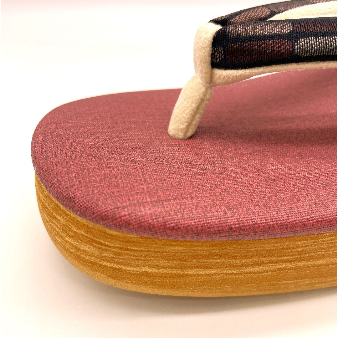 (新品未使用品)カレンブロッソ カフェ草履 Lサイズ 赤系 NEWランク 1122000441412