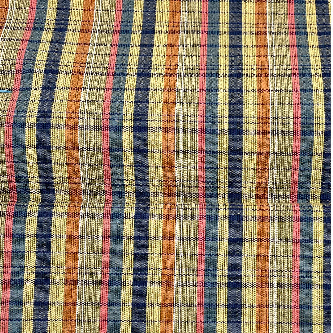 (新品)浴衣 阿波しじら 格子 反物 無形文化財 木綿 Newランク 単衣 茶系 1118000432114