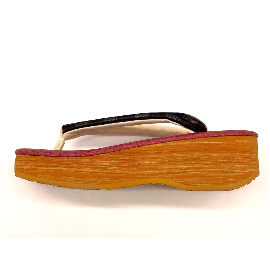 (新品未使用品)カレンブロッソ カフェ草履 Lサイズ 赤系 NEWランク 1122000441412