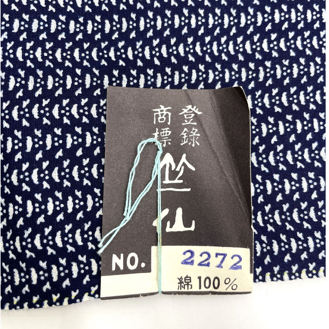 浴衣 竺仙 反物 抽象模様 木綿 Sランク 単衣 紺系 1118000492118