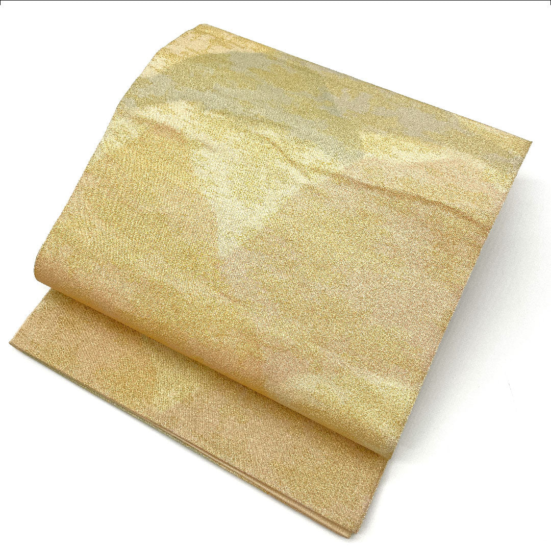 袋帯 山模様 帯丈429cm 正絹 Aランク 全通 セミフォーマル 金系 1123002423321