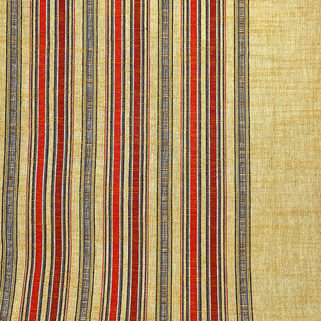 (未仕立)名古屋帯 縞模様 帯丈352cm 正絹 Sランク 全通 カジュアル 茶系 1124001132314 開き仕立て