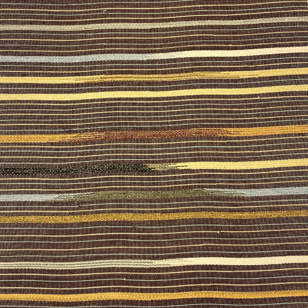 名古屋帯 横段模様 帯丈394cm 正絹 Aランク ポイント柄 カジュアル 茶系 1124000303314 松葉仕立て