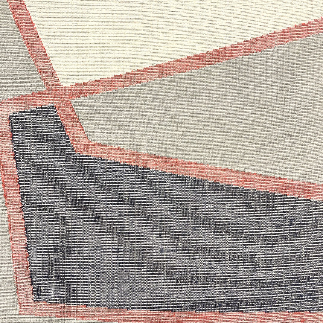 名古屋帯 手織り紬 抽象模様 帯丈377cm 正絹 Sランク ポイント柄 カジュアル グレー系 1124000292322 松葉仕立て