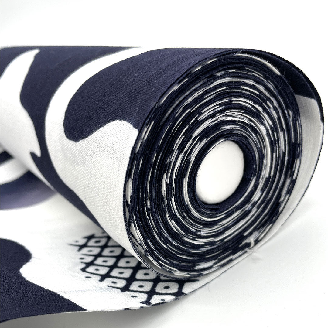 (新品)浴衣 CalenBlosso イルカ模様 反物 木綿 NEWランク 紺系 1118000391118