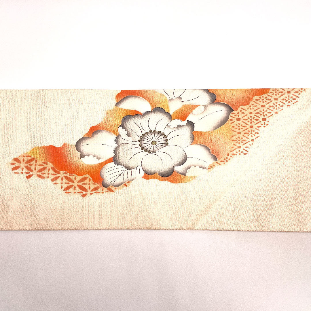 名古屋帯 辻ヶ花 金駒刺繍 帯丈357cm 正絹 Aランク ポイント柄 カジュアル ピンク系 1124001092313 名古屋仕立て